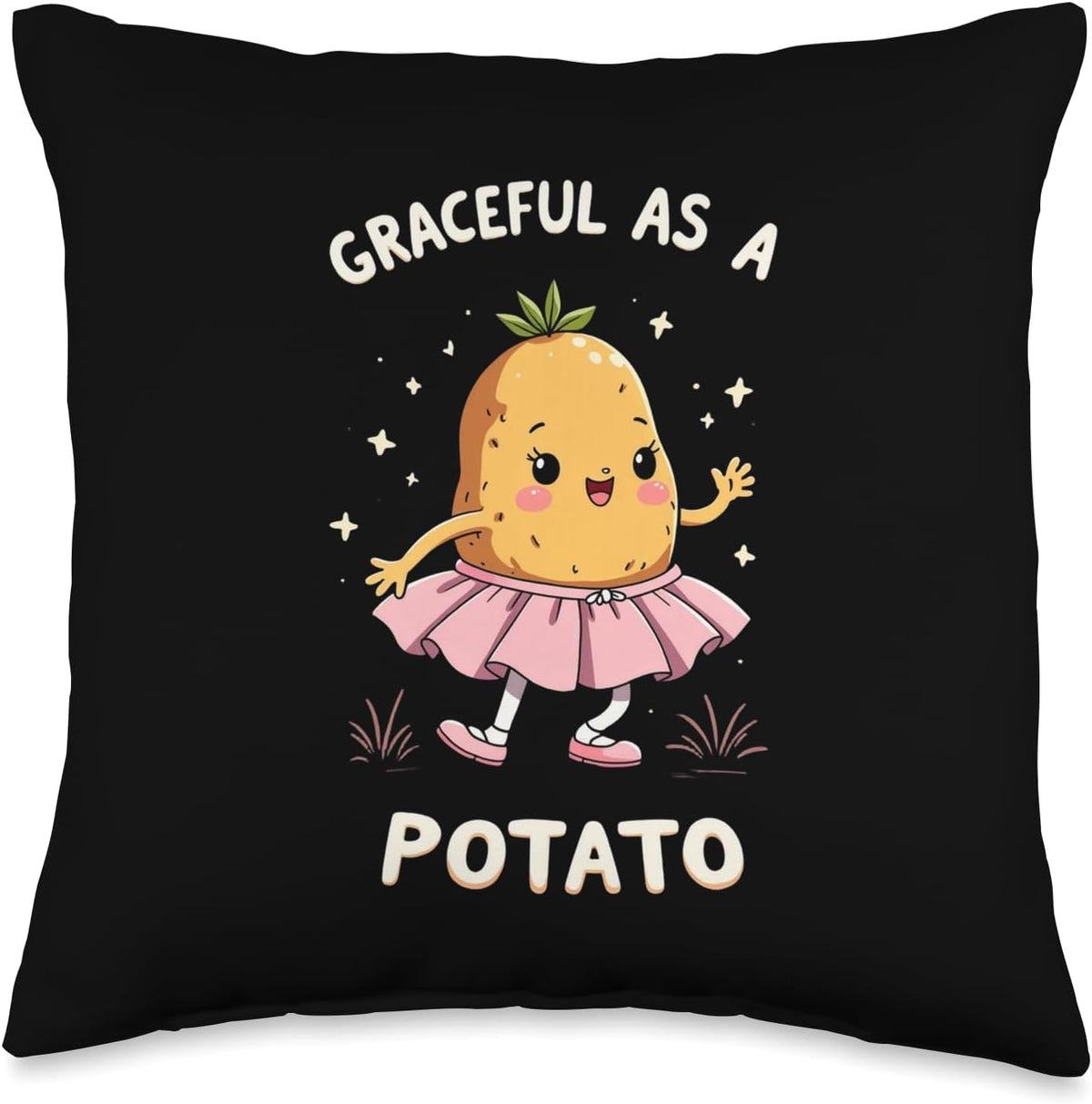 Graceful As A Potato Kitchen Butterfinger Throw Pillow