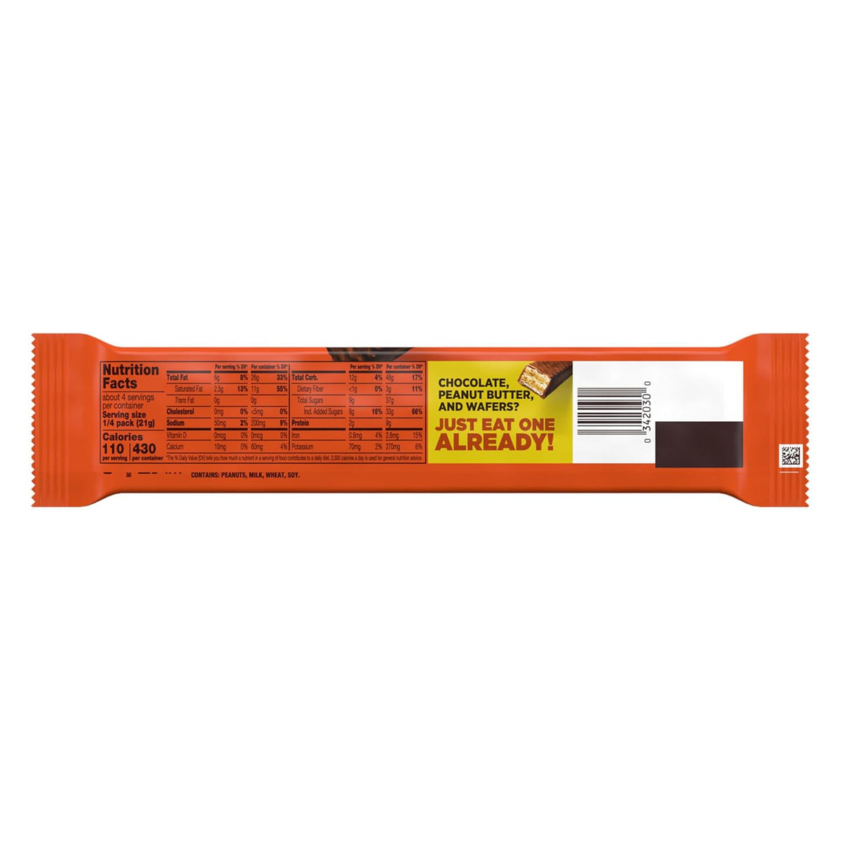 Reese's Sticks, Chocolate and Peanut Butter Creme Wafer King Size, Candy Bar, 3 Ounce