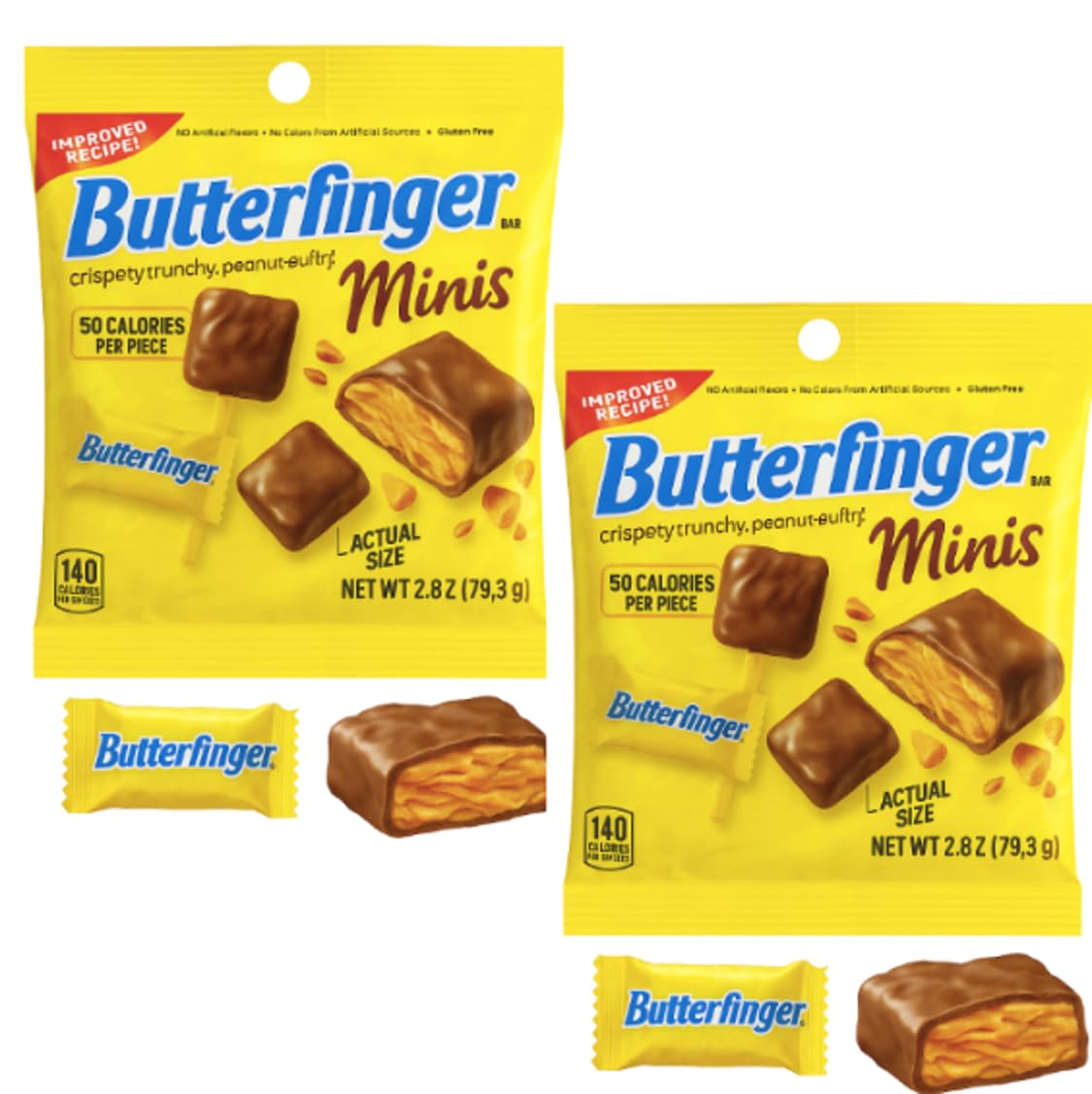 (2pack) Butterfinger Minis BUTTERFINGER Minis Candy Bars 2.8 oz