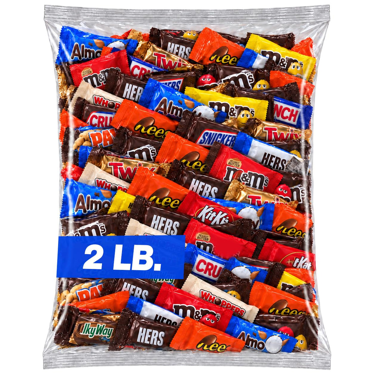 Assorted Chocolate Candy Individually Wrapped, 2 Lbs Bulk, Chocolate Bar Assortment, Includes Milk Chocolate Snack Size Miniatures, Variety Mix for Parties, Office and Candy Bowl