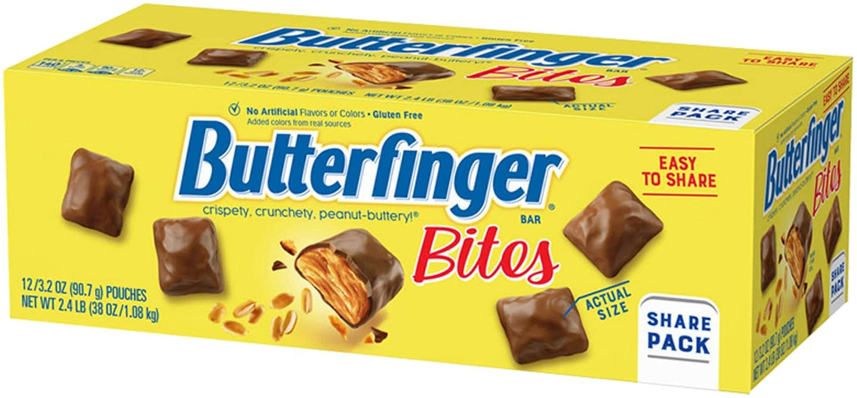Butterfinger Bite-Sized Peanut-Buttery Chocolate-y Candy Bars, Perfect Easter Egg Basket Stuffers, 3.2 Ounce Bag (Pack of 12)