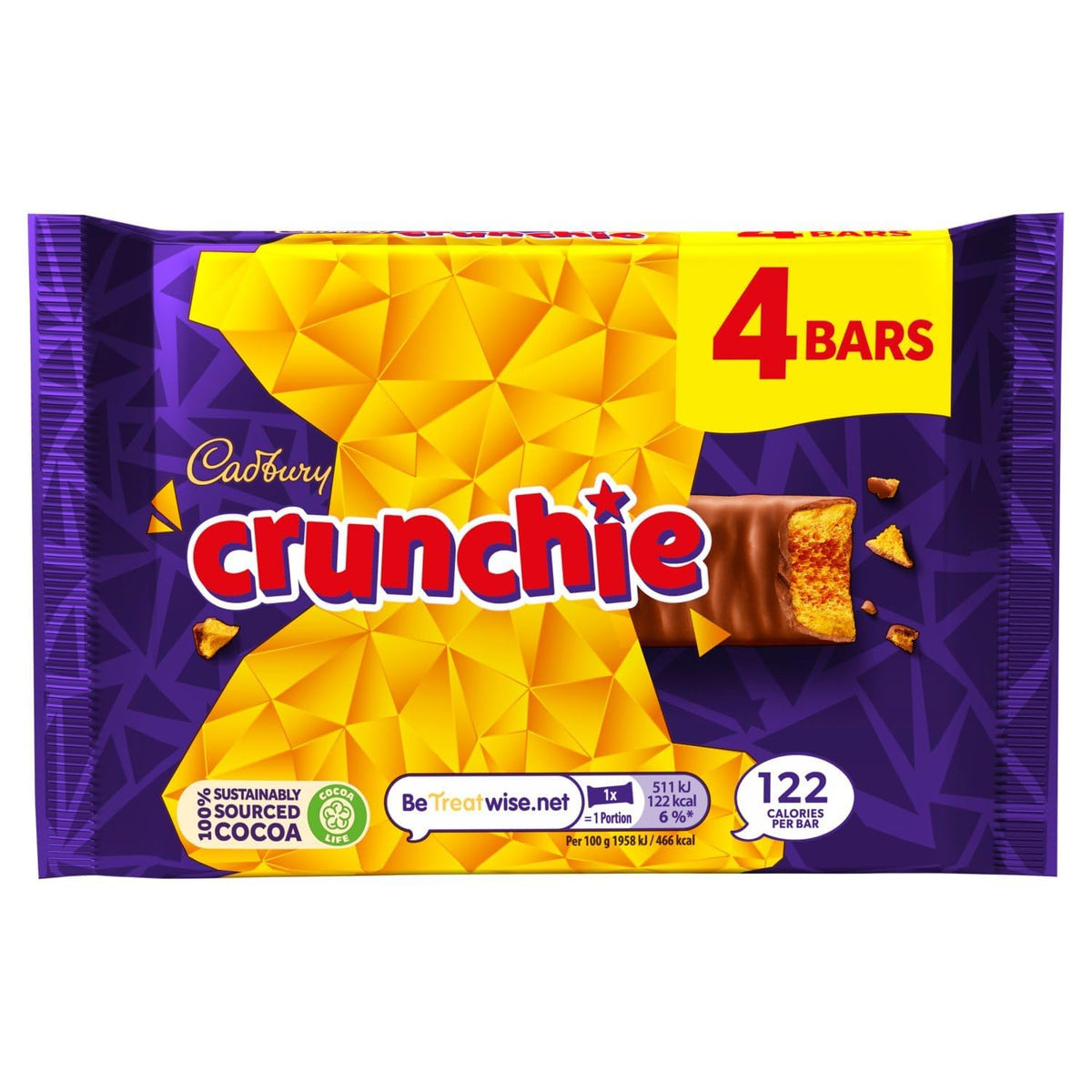 Cadbury Crunchie Chocolate Bar 4pk (Pack of 1)