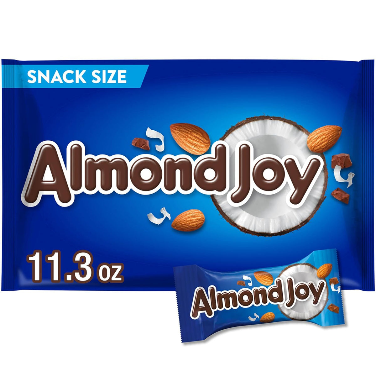ALMOND JOY Coconut and Almond Chocolate Snack Size, Candy Bag, 11.3 oz