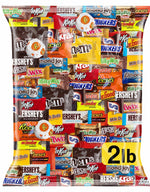 Assorted Chocolate Candy Variety Pack 2 LB Bulk Bag, 90 Ct Fun Size Mix